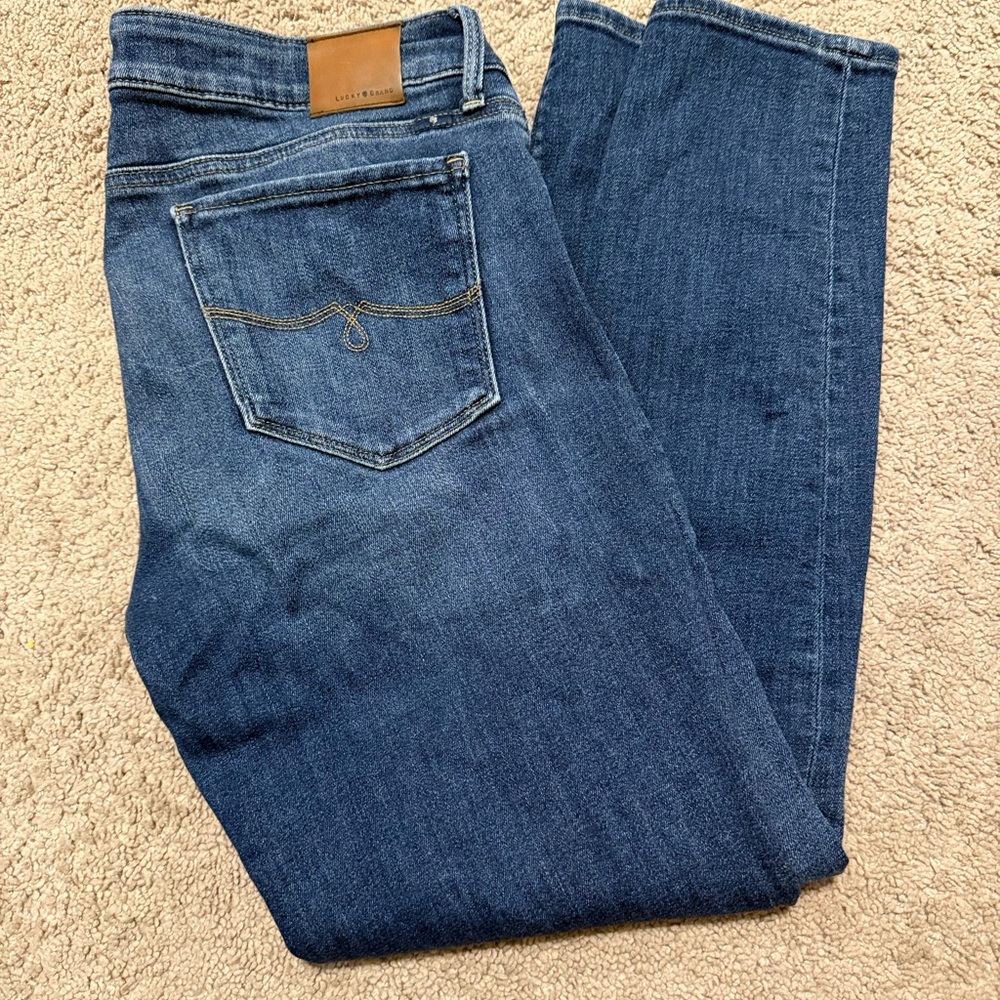Lucky Brand Indigo Jeans with Mustard Stitching Lolita